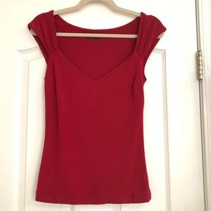 BCBG Max Azria Red Sleeveless Shirt M